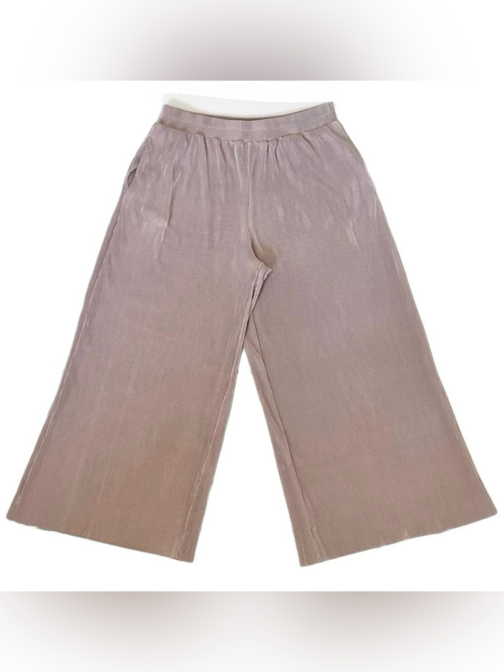 NUMPH Women Relaxed Wide-Leg Pleated Pants  in Dusty Mauve Size US 4-6